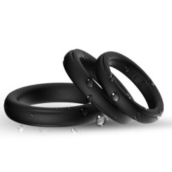 ARMONY - TRIPLE ANILLO SILICONA NEGRO