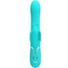 PRETTY LOVE - VIBRADOR RABBIT MULTIFUNCIÃ“N 4 EN 1 MARIPOSA VERDE AGUA