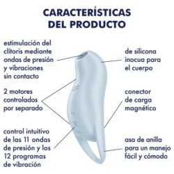 SATISFYER - POCKET PRO 1 ESTIMULADOR CLÃTORIS AZUL CLARO