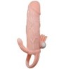 BAILE - BRAVE MAN FUNDA PENE ANAL Y CLITORIS VIBRADOR 16.5 CM NATURAL