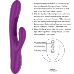 INTENSE - APOLO VIBRADOR MULTIFUNCIÃ“N RECARGABLE 7 VIBRACIONES CON LENGUA OSCILANTE MORADO