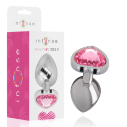 INTENSE - PLUG ANAL METAL ALUMINIO CORAZÃ“N ROSA TALLA S