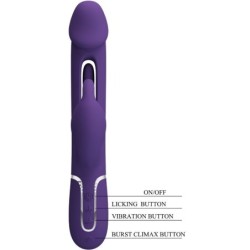 PRETTY LOVE - KAMPAS VIBRADOR RABBIT 3 EN 1 MULTIFUNCIÃ“N CON LENGUA VIOLETA