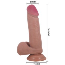 PRETTY LOVE - SLIDING SKIN SERIES DILDO REALÃSTICO CON VENTOSA PIEL DESLIZANTE MULATO 20.5 CM