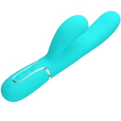 PRETTY LOVE - PERLITA VIBRADOR PUNTO G 3 EN 1 MULTIFUNCIÃ“N VERDE AGUA