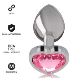 INTENSE - PLUG ANAL METAL ALUMINIO CORAZÃ“N ROSA TALLA M