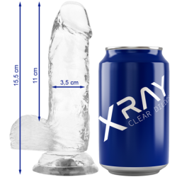 X RAY - ARNÃ‰S + DILDO REALISTA TRANSPARENTE 15.5 CM -O- 3.5 CM