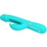 PRETTY LOVE - KAMPAS VIBRADOR RABBIT 3 EN 1 MULTIFUNCIÃ“N CON LENGUA VERDE AGUA