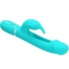 PRETTY LOVE - KAMPAS VIBRADOR RABBIT 3 EN 1 MULTIFUNCIÃ“N CON LENGUA VERDE AGUA