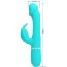 PRETTY LOVE - KAMPAS VIBRADOR RABBIT 3 EN 1 MULTIFUNCIÃ“N CON LENGUA VERDE AGUA