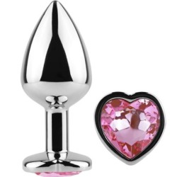 SECRETPLAY - METAL BUTT PLUG CORAZÃ“N FUCSIA TALLA S 7 CM