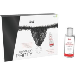 INTT RELEASES - PANTY BRASILEÃ‘A NEGRA CON PERLAS Y GEL LUBRICANTE 50 ML