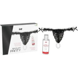 INTT RELEASES - PANTY BRASILEÃ‘A NEGRA CON PERLAS Y GEL LUBRICANTE 50 ML