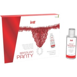 INTT RELEASES - PANTY BRASILEÃ‘O ROJA CON PERLAS Y GEL LUBRICANTE 50 ML