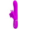 PRETTY LOVE - VIBRADOR RABBIT MULTIFUNCIÃ“N 4 EN 1 MARIPOSA FUCSIA