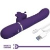 PRETTY LOVE - VIBRADOR RABBIT MULTIFUNCIÃ“N 4 EN 1 MARIPOSA MORADO