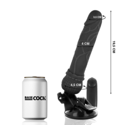 BASECOCK - VIBRADOR REALISTICO CONTROL REMOTO NEGRO 19.5 CM -O- 4 CM