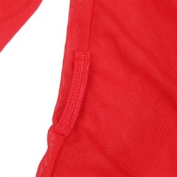 SUBBLIME - BATA TELA TRANSPARENTE DETALLE ENCAJE ROJO L/XL