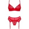 OBSESSIVE - INGRIDIA SET DOS PIEZAS CROTCHLESS ROJO XL/XXL