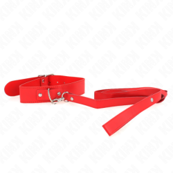 KINK - COLLAR CON CORREA 116 CM FINO ROJO AJUSTABLE 32-50 CM X 8 CM