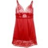 SUBBLIME - BABYDOLL SATINADO CON ENCAJE ROJO L/XL