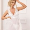 SUBBLIME - BABYDOLL ESCOTE EN V DE ENCAJE BLANCO S/M