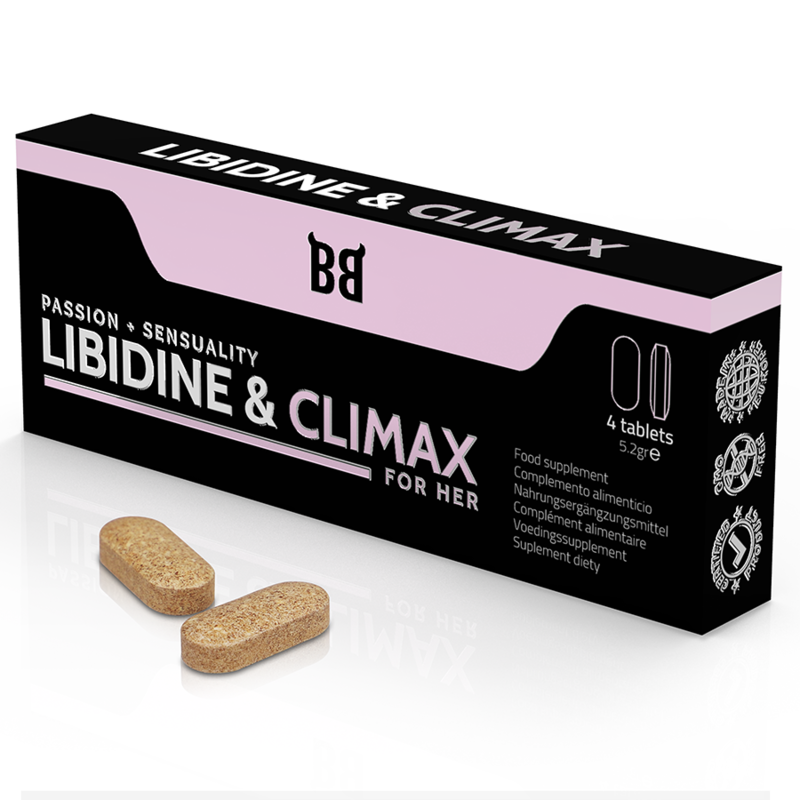 BLACK BULL - LIBIDINE & CLIMAX AUMENTO LÃBIDO PARA MUJER 4 CÃPSULAS