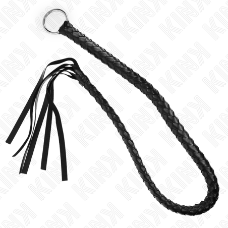 KINK - LÃTIGO DE SERPIENTE CON ANILLO DE MANO NEGRO 65 CM