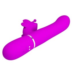 PRETTY LOVE - VIBRADOR RABBIT MULTIFUNCIÃ“N 4 EN 1 MARIPOSA FUCSIA