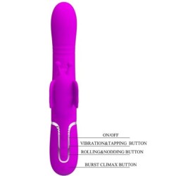 PRETTY LOVE - VIBRADOR RABBIT MULTIFUNCIÃ“N 4 EN 1 MARIPOSA FUCSIA