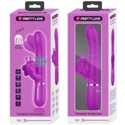 PRETTY LOVE - VIBRADOR RABBIT MULTIFUNCIÃ“N 4 EN 1 MARIPOSA FUCSIA