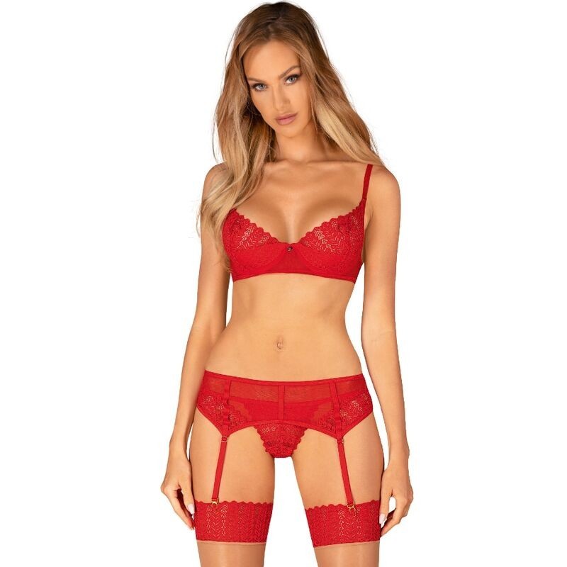 OBSESSIVE - INGRIDIA SET TRES PIEZAS ROJO XL/XXL