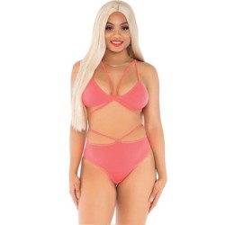 LEG AVENUE - TOP & BRAGAS CON TIRANTES CORAL