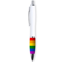 PRIDE - BOLIGRAFO BLANCO BANDERA LGBT