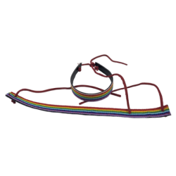 PRIDE - PULSERA DE CUERO NEGRO BANDERA LGBT