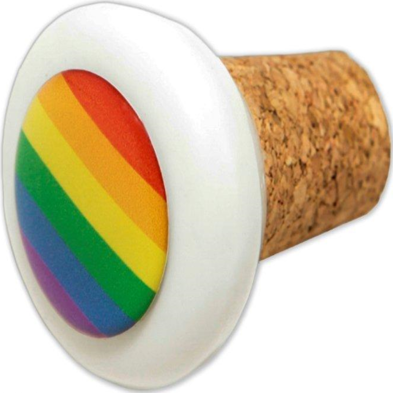 PRIDE - TAPON CERAMICA CORCHO REDONDO CON BANDERA LGBT