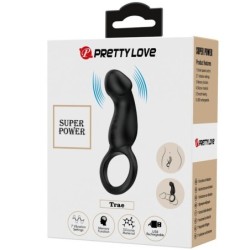 PRETTY LOVE - TRAE ANILLO VIBRADOR CON ESTIMULADOR NEGRO