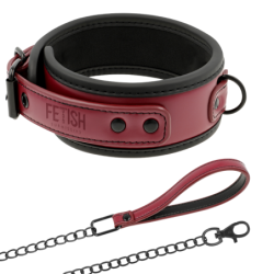 FETISH SUBMISSIVE DARK ROOM - COLLAR CON CADENA CON FORRO DE NEOPRENO