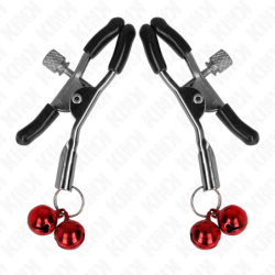 KINK - PINZAS PARA PEZONES CON DOBLE CAMPANILLA ROJO 6 CM