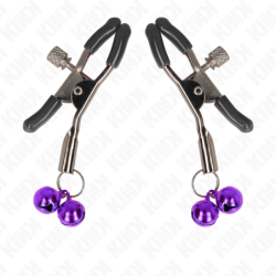 KINK - PINZAS PARA PEZONES CON DOBLE CAMPANILLA VIOLETA 6 CM