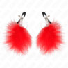 KINK - PINZAS PARA PEZONES CON PLUMA ROJO 7 CM