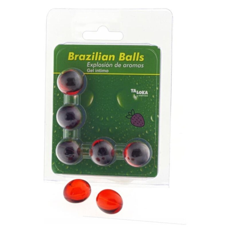 TALOKA - BRAZILIAN BALLS GEL ÃNTIMO FRESA 5 BOLAS