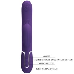 PRETTY LOVE - PERLITA VIBRADOR PUNTO G 3 EN 1 MULTIFUNCIÃ“N MORADO