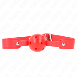 KINK - MORDAZA DE BOLA 4.5 CM TRANSPIRABLE ROJO 65 x 2.5 CM