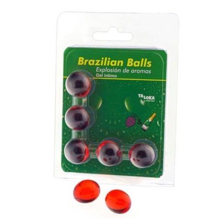 TALOKA - BRAZILIAN BALLS GEL ÃNTIMO FRESAS & CHAMPN 5 BOLAS