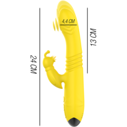 INTENSE - TOKY VIBRADOR MULTIFUNCIÃ“N RECARGABLE UP & DOWN CON ESTIMULADOR DE CLITORIS AMARILLO