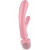 SATISFYER - TRIPLE LOVER MASAJEADOR VIBRADOR RABBIT ROSA