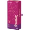 SATISFYER - TRIPLE LOVER MASAJEADOR VIBRADOR RABBIT ROSA