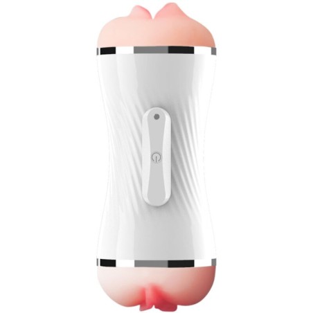 ARMONY - MASTURBADOR VIBRADOR DOBLE VAGINA & BOCA BLANCO