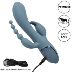 CALEXOTICS - VIBRADOR TRIPLE Ã‰XTASIS GRIS